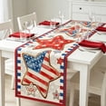 thumbnail image 2 of Memorial Day Table Runner, Linen Table Flag for Honoring Fallen Soldiers, Patriotic Tablecloth for Family Living Room, Decorative Dining Table Cover for Commemorative Events and Gatherings, 2 of 9