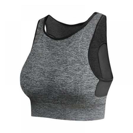 

Spdoo Women Breathable Mesh Sports Bras Shockproof Padded Athletic Running Solid Seamless Fitness Yoga Tops Vest