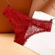thumbnail image 2 of Gibobby Calzones para mujer sexy Ropa interior de mujer Bikini de algodón Bragas Encaje Hipster Panty Estiramiento Calzoncillos completos(Rojo,G), 2 of 5