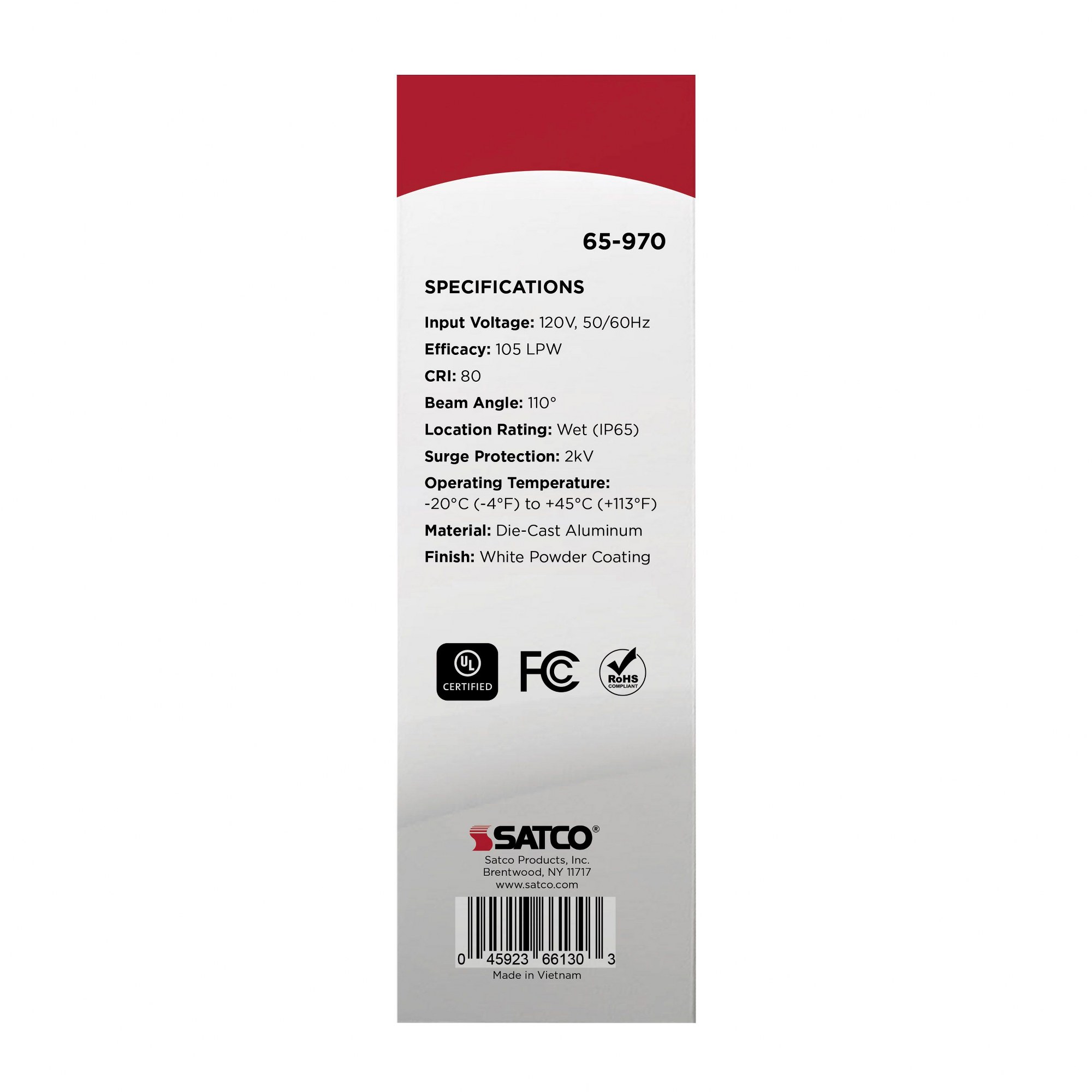 Nuvo Lighting 60 Watt Hi-Pro Shop Light with Plug 8" Dia. 3000K White Finish 120 Volt