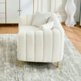 thumbnail image 6 of Newest 63" Chenille Loveseat Sofa,Luxury 2 Seater Deep Couch,Modern Tufted Couch, Gold Metal Legs Sofa for Living Room, Bedroom, Apartment (Beige), 6 of 9