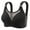 Black, variant on Women's Large Size No Steel Ring Tube Top Bra Thin Breathable Comfortable Support Gather Small Back Four Button Underwear