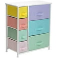 thumbnail image 5 of Sorbus Nightstand with 7 Drawers - Bedside Furniture & Night Stand End Table Dresser for Home, Bedroom Accessories, Office, College Dorm, Steel Frame, Wood Top (7-Drawer, Pastel/White), 5 of 5