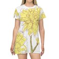 thumbnail image 1 of Water Flowers Women Fashion Beautiful All Over Print T-Shirt Dress, 1 of 4