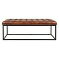 thumbnail image 2 of Global Archive 50" Genuine Distressed Leather Mid-Century Modern Ottoman Bench, 2 of 8