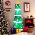thumbnail image 2 of Patiojoy 6FT Inflatable Christmas Tree Blow Up Xmas Tree w/ Treetop Star Colorful Candy Gift Box Built-in Bright LED Self-Inflating Holiday Decoration, 2 of 10