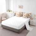 thumbnail image 5 of Feelyou Summer Palm Leaf Bedding Comforter Set 7pcs for Teens, Brown Flower Floral Print Queen Bedding Sets, Plant Brotanical Reversible Queen Sheet Sets, Super Cozy Room Decor, 5 of 8
