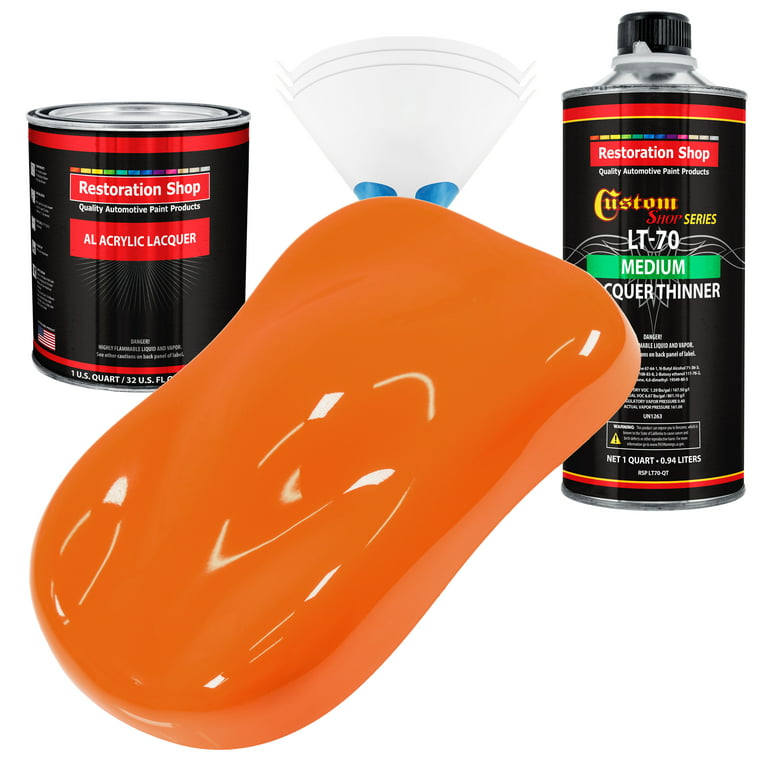 Restoration Shop - California Orange Acrylic Lacquer Auto Paint - Complete  Quart Paint Kit with Medium Thinner
