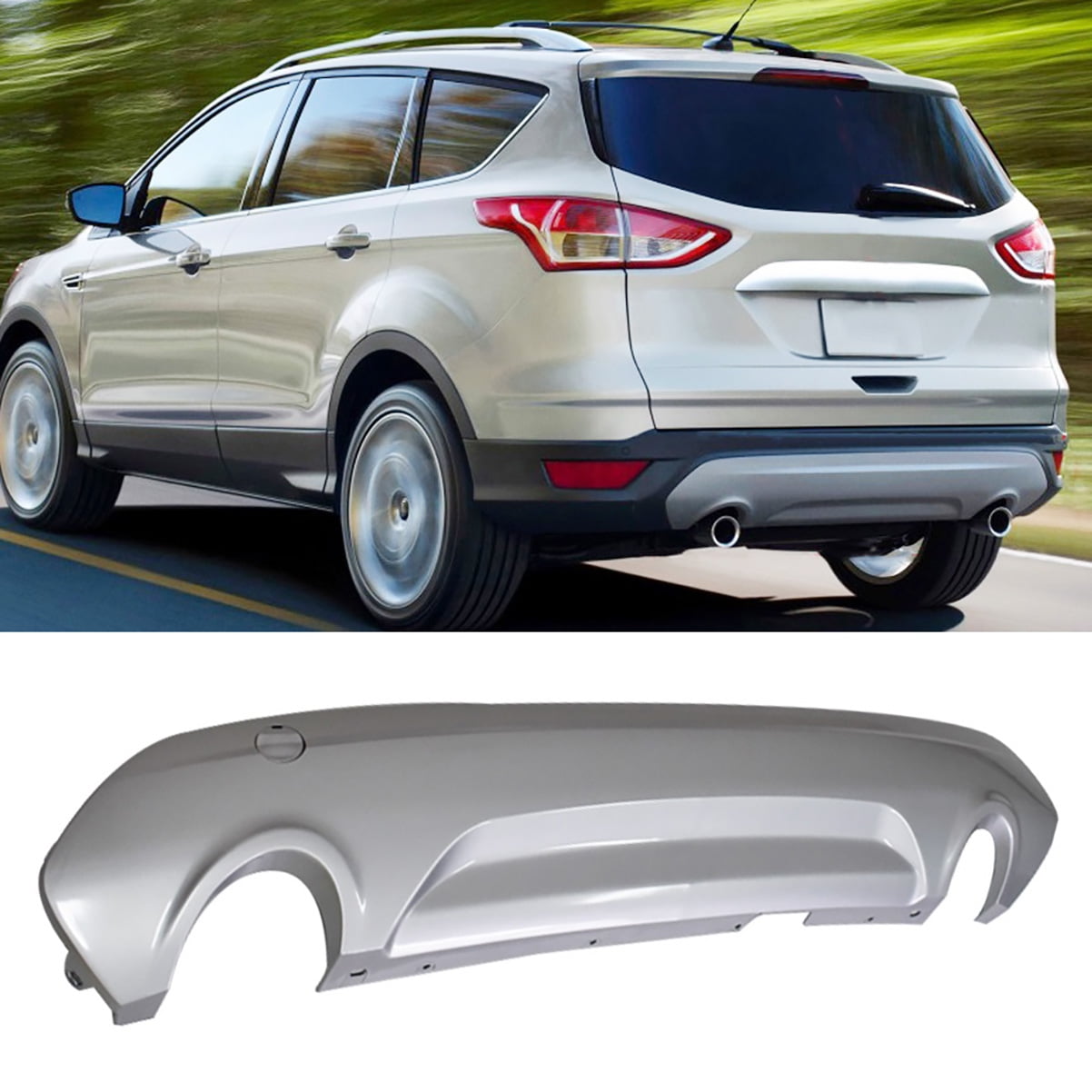 Rear Bumper Lower Trim Cover Fit for Ford Escape 2013 2014 2015 2016 2017, 1317 Escape Rear