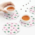 thumbnail image 7 of Pofeuu Flower on ladybirds Print Leather Coasters Set of 6, Round Cups Mugs Mat Pad for Home Kitchen Heat Resistant Drink Coasters,Octagon, 7 of 7