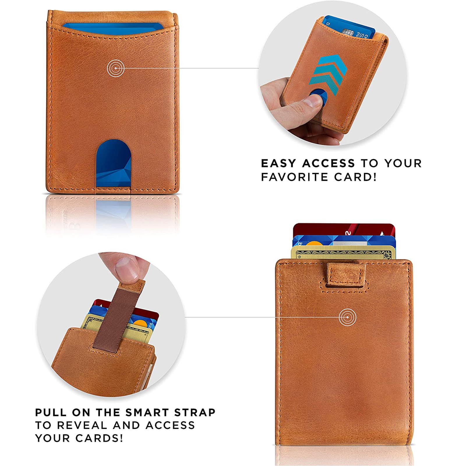 YBONNE New Slim Wallet with Money Clip Finest Genuine Leather RFID Blocking Minimalist Men's Bifold
