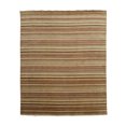 thumbnail image 1 of Orange/green Striped Handmade Wool Rug, 1 of 4