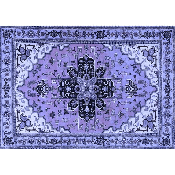 Ahgly Company Indoor Rectangle Persian Blue Traditional Area Rugs, 5' x 7'