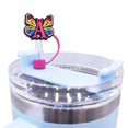 thumbnail image 3 of Tapón de paja a prueba de polvo con forma de mariposa y letras de 10 mm, hebilla decorativa creativa de paja de dibujos animados, tapón de paja de plástico suave de PVC, 3 of 6