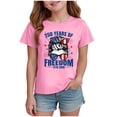 thumbnail image 2 of Toddler Girls 250th America Anniversary T Shirt Patriotic US Veteran Print Comfortable Tee Stylish Short Sleeve Tops for US 250th Anniversary Gibobby,3-4 Years,Pink, 2 of 4