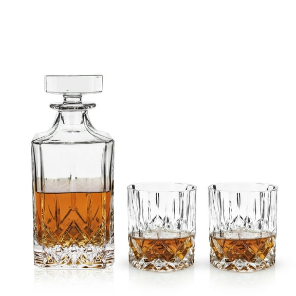 Viski Admiral Liquor Decanter and Tumbler Set, Gifts for Men 30 oz and 9 oz