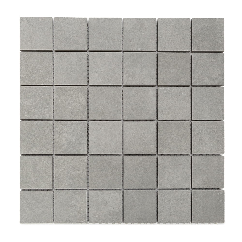 The Tile Life Element Concrete Gray Matte Porcelain Mosaic Floor & Wall Tile, 12 x 12 in, 1-Piece