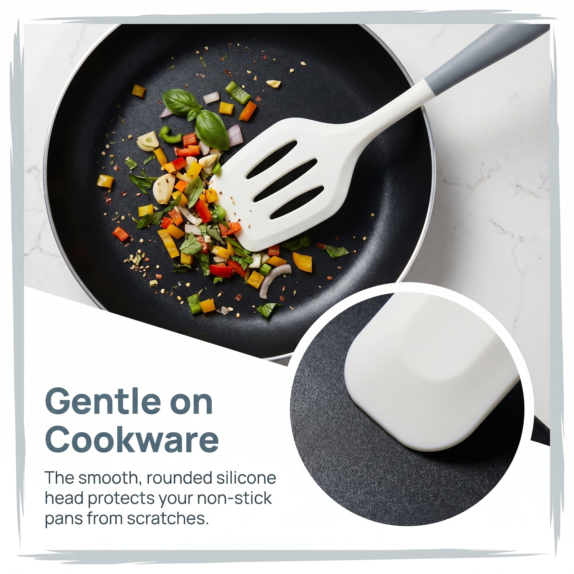 Unique Bargains Kitchen Utensils Heat-Resistant Safe Spatula for Frying Gray 12x3.1 inch