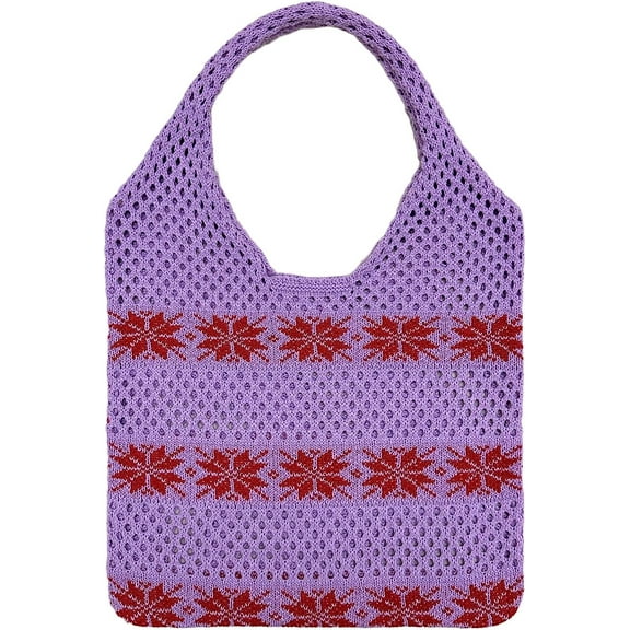 Kukuzhu Mesh Tote Bag for Women Large Hobo Bag Shoulder Bag Handmade Knitted Tote Bag Cute Purses Summer Handbag Beach Bag