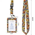 thumbnail image 4 of Fashionable ID Badge Holder Set Colorful Floral Sunflower Printing Lanyard ID Card Sleeve with Telescopic Easy Pull Buckle, 4 of 6