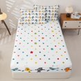 thumbnail image 4 of jejeloiu Cheerful Bird Zipper Full Size Comforter Sets with Fitted Sheet and 2 Pillowcases For Men Women,Floral Print Zipper Bedding Set,Orange Blue White,Polkadot Reversible,4 Pieces, 4 of 7