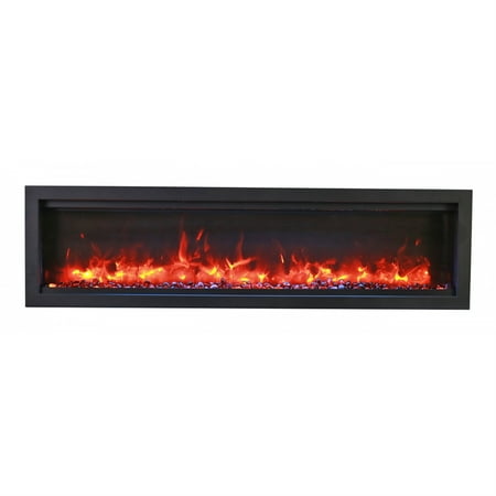 

74 Clean face Electric Built-in with log and glass black steel surround