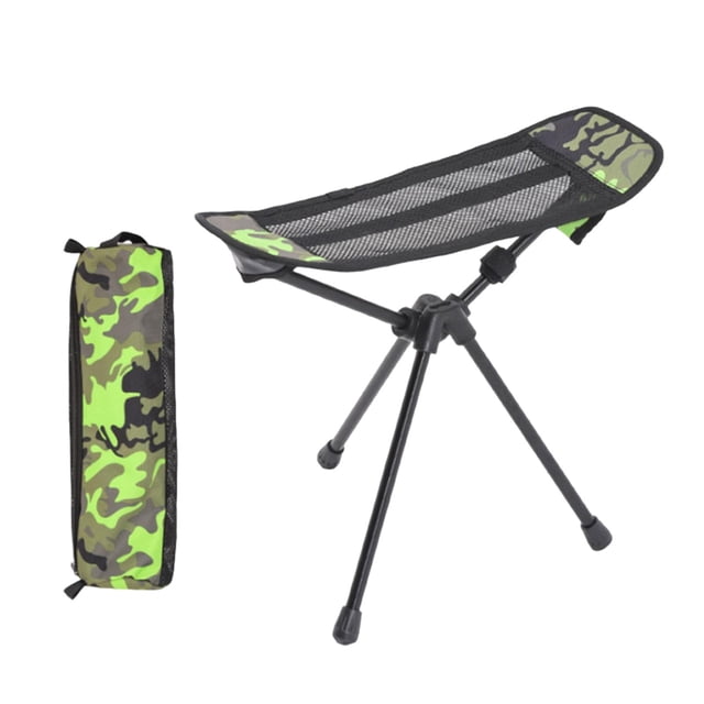 Tabouret Repose-Pieds Portable Tabouret Chaise Pliante pour Camping Randonnée Pêche Vert