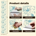 thumbnail image 4 of Peel and Stick Wallpaper Contact Paper Blue Cream White Floral Vintage Birds Blue Flowers Decorative Floral Self Adhesive and Removable 17.7in x 118in, 4 of 8
