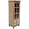 thumbnail image 6 of Shaiailed Natural Wood Storage Cabinet,Farmhouse Kitchen Pantry Cabinet with Decorative Glass Door & 2 Drawers,Narrow Sideboard Cabinets,Wooden Storage Cabinet for Living Room, Bedroom, 6 of 9