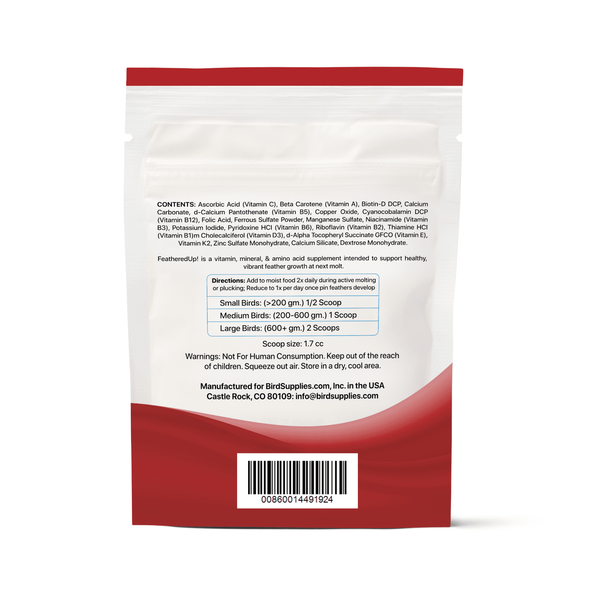 UnRuffledRx FeatherUp! Feather Growth Supplements for Parrots, 90 gm, 240 Count