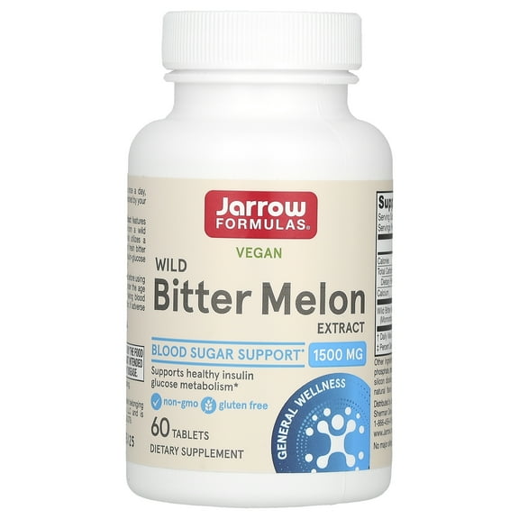 Jarrow Formulas Wild Bitter Melon Extract, Supports Blood Pressure and Blood Sugar Already in the Normal Range, 60 Tabs
