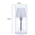 thumbnail image 5 of Hurricane Table Lamp with Frosted Glass Shade, Clear- Saltoro Sherpi, 5 of 5