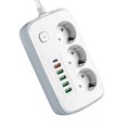 thumbnail image 3 of Cable de alimentación Cable de extensión 3 tomas 6 x USB Multi Hole Plugs Row Plugs with Smart Terminal Blocks Electrical Sockets, 3 of 4