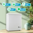 thumbnail image 3 of DEMULLER Deep Chest Freezer Small Freezer with Top Open Door Two Baskets Freestanding White, 3 of 8