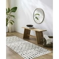 thumbnail image 6 of Hauteloom Cowplain Farmhouse Moroccan Geometric Area Rug - Boho Aztec Tribal Carpet for Living Room, Bedroom, Dining Room - Cream, Black, Beige, Gray - 5'3" Square Rug, 6 of 16