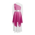 thumbnail image 4 of YiZYiF Girls Metallic Color Block Church Praise Dance Dress Long Sleeve Worship Liturgical Tunic Hot Pink 12, 4 of 7