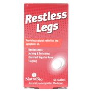 NatraBio Restless Legs Homeopathic Formula | For Temporary Relief from Restlessness, Twitching & Constant Urge to Move | Non-Drowsy | 60 Tablets