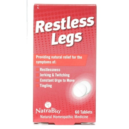 NatraBio Restless Legs Homeopathic Formula | For Temporary Relief from Restlessness, Twitching & Constant Urge to Move | Non-Drowsy | 60 Tablets