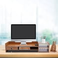 thumbnail image 3 of DIY Office Wood Desk Organizer Multifunctional Wooden Storage Shelf Monitor Stand Riser Desktop Tray with Lock Drawer, 3 of 12