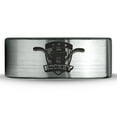 thumbnail image 2 of Tungsten Hockey Ring Band Ring 8mm Men Women Comfort Fit Brushed Gray Flat Cut Black Polished, 2 of 4