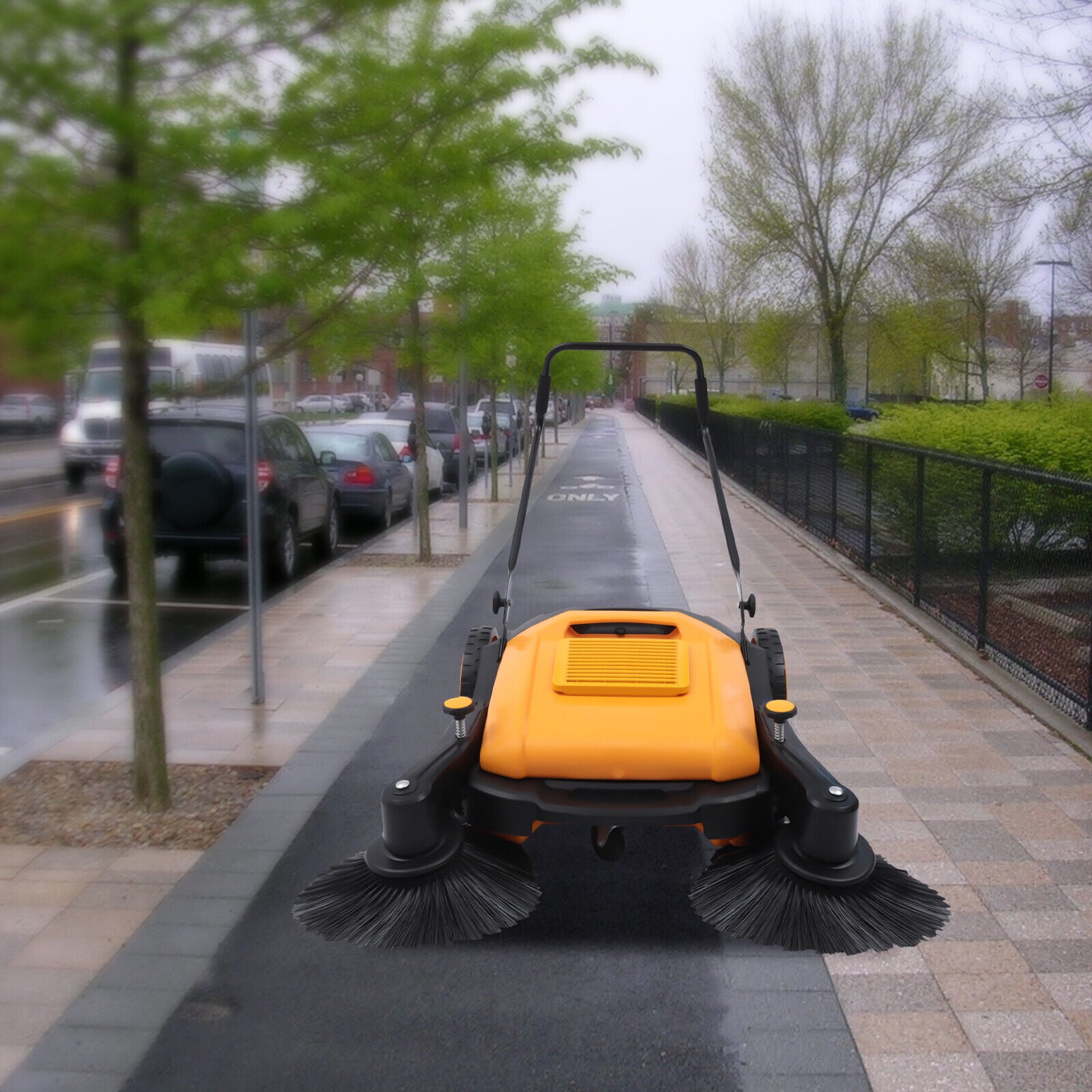 41'' Walk-Behind Sweeper Street Floor Road Sweeping Floor Cleaner Hand Push