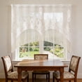 thumbnail image 4 of Half Curtain Shade With Rod Cover For Kitchen Bathroom Living Room Bedroom Windows 59.06 in x 47.24 in White Polyester, 4 of 6