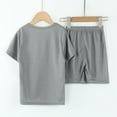 thumbnail image 7 of Gubotare Baby Boy Summer Plaid Outfit Plain Boys Short Sleeve T-Shirt with Compression Liner Short Sets for kids 6 9 12 18 24 Months 2T 3T 4T (Grey,Size 18-24 Months), 7 of 7