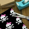 thumbnail image 3 of Skulls Crossbones Daughter Stick Figure Family Girl Pink Bow Premium Roll Gift Wrap Wrapping Paper, 3 of 4