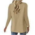 thumbnail image 4 of Evdexr Open Front Blazers for Womens Lightweight Business Blazer Jackets Long Sleeve Lapel Office Suit Jackets Fall Lined Loose Button Down Suit Cardigan with Pockets Khaki S, 4 of 7