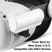 Power Bank Battery Pack Compatible with Oculus/Meta Quest 2 and Phone, 3300mAh Fast Charging and Lightweight Extended Battery for Extra 1.5 Hours Playtime (With 90 Degree Adapter)