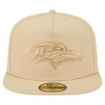 thumbnail image 2 of Men's New Era  Beige Baltimore Ravens Color Pack A-Frame 59FIFTY Fitted Hat, 2 of 5