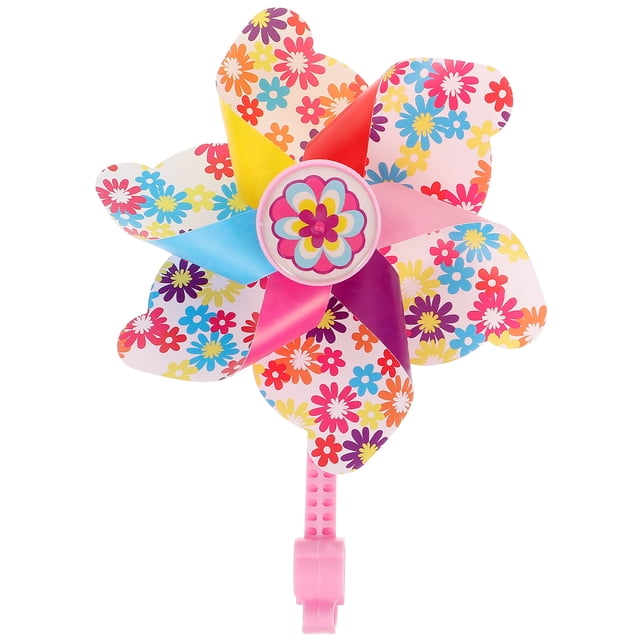 EeaseMX Niños Bicicleta Manillar Flor Molinillo Molino de viento Decoración para Bicicleta para niños Scooter (Polo largo rosa)