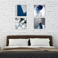thumbnail image 3 of Abstract Geometry Canvas Wall Art Picture Blue Print Painting Wall Decor Artwork for Bedroom Office Living Room Decoration (12"x12"x4pcs), 3 of 6