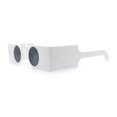 thumbnail image 6 of Keyhole Bridge Rectangle Bar Shape Round Circle Lens Hipster Sunglasses White - Black, 6 of 8